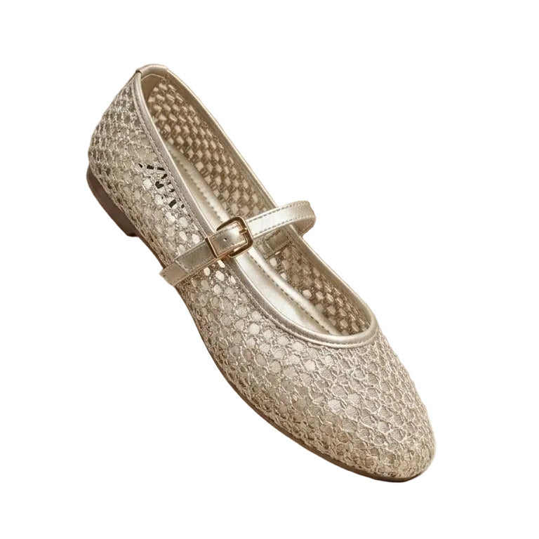 Mesh Mary Jane flats