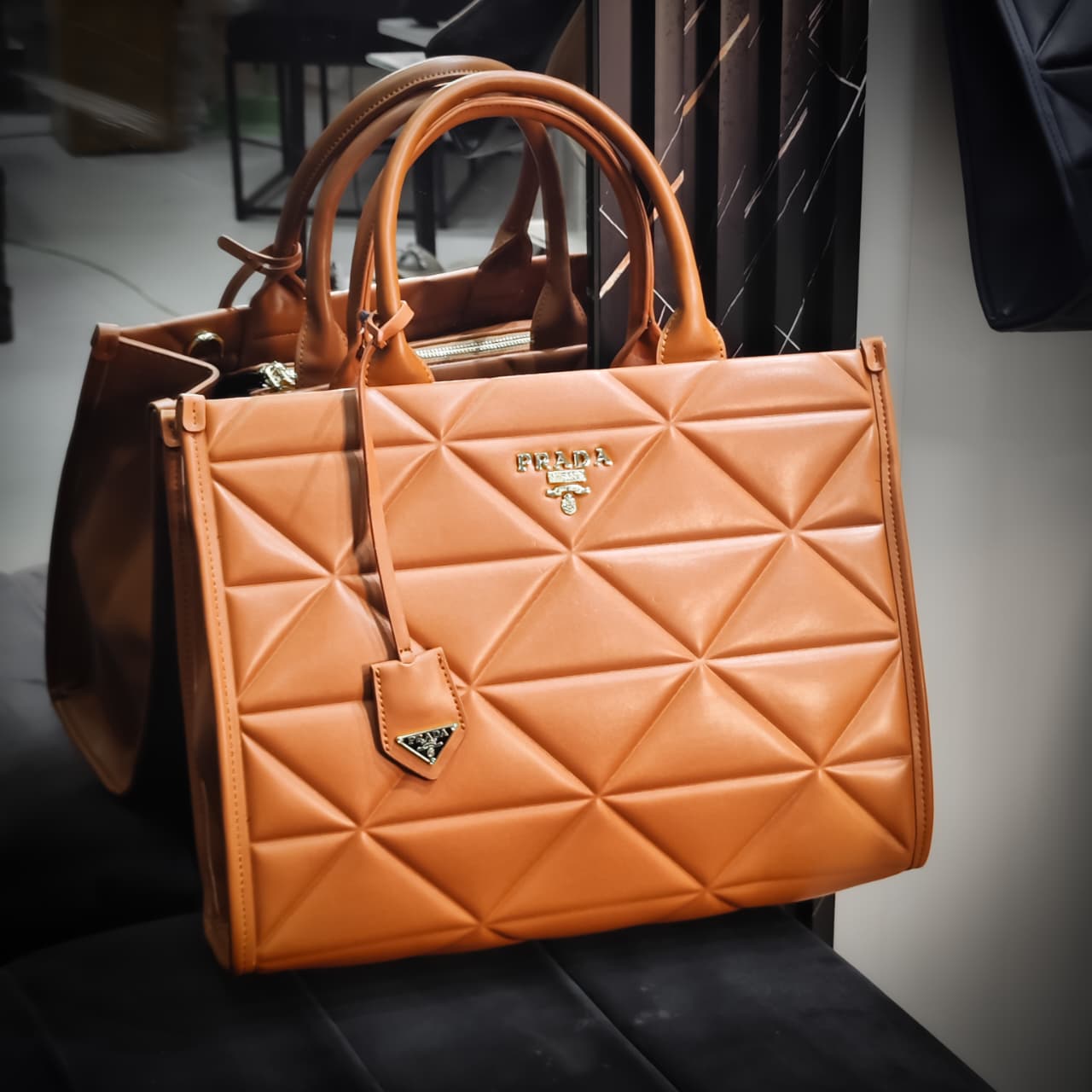 Prada Large Leather Symbol Tote