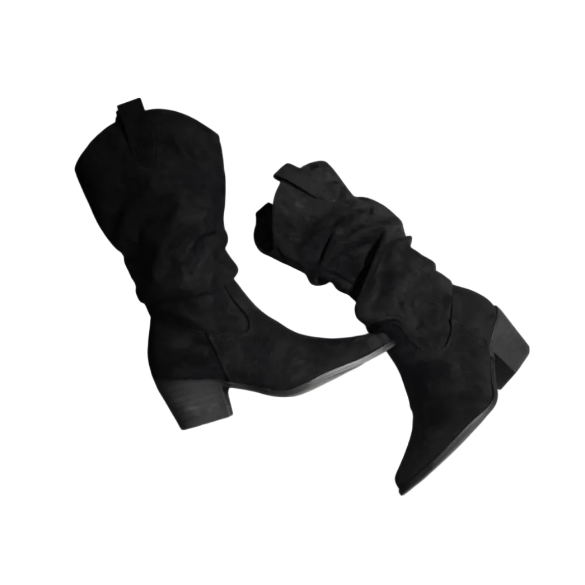 Off The Hook Black Texas Block Heel Western Ankle Leather Boots