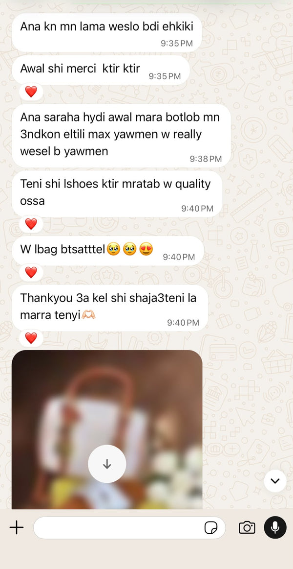 Customer WhatsApp feedback screenshot