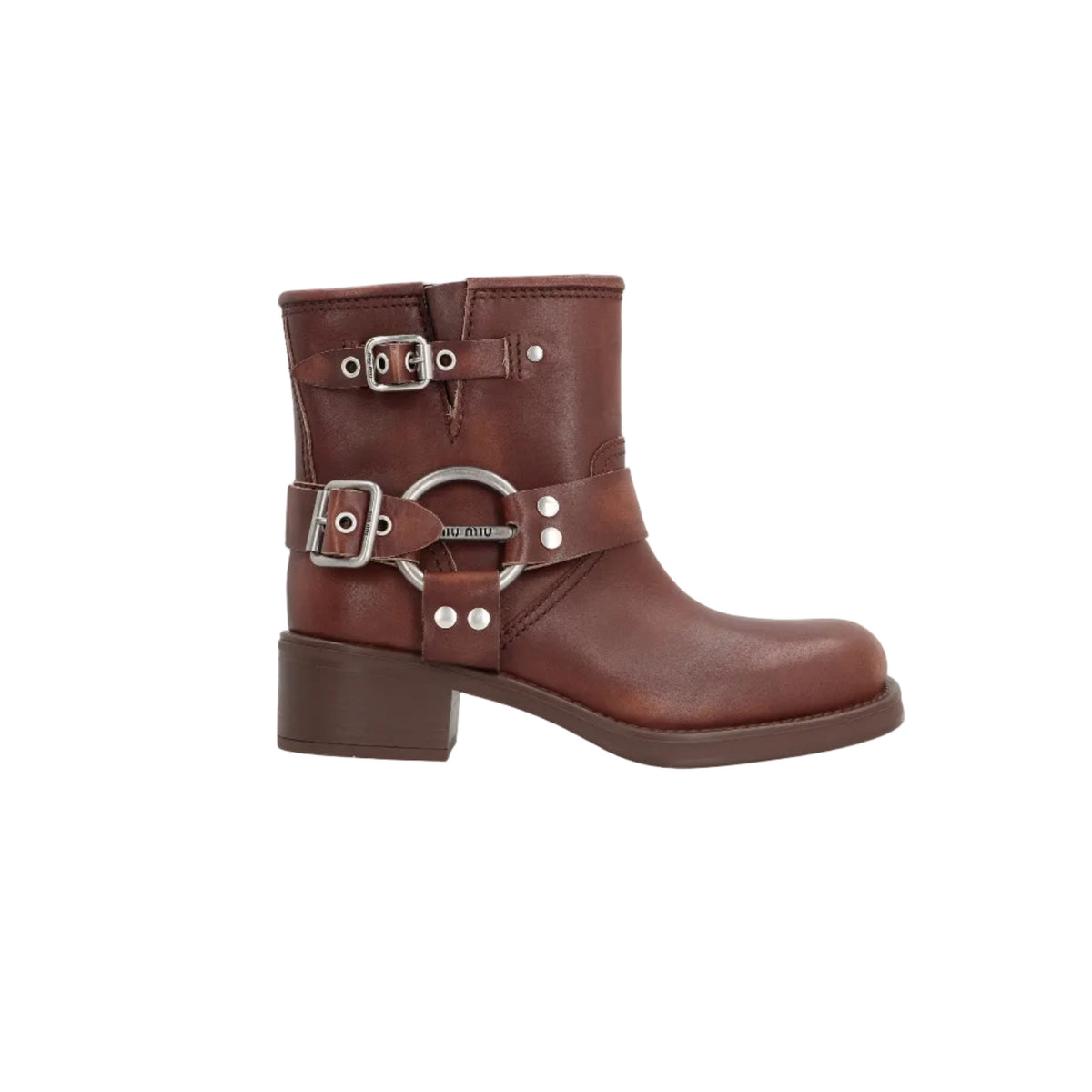 Vintage-Look leather ankle boots