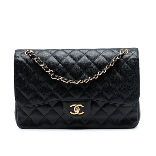 Chanel Black Caviar Medium Classic Double Flap Bag GHW