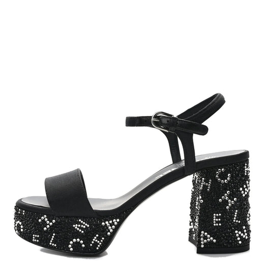 Grosgrain Strass Logo Platform Sandals