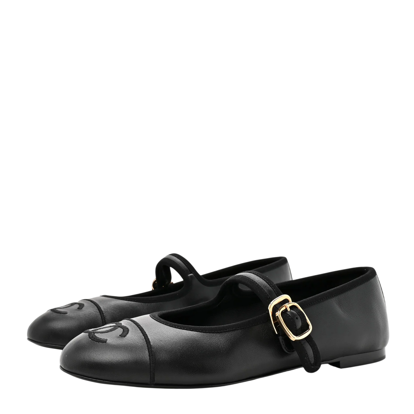 Chanel leather Mary Jane Flats Black