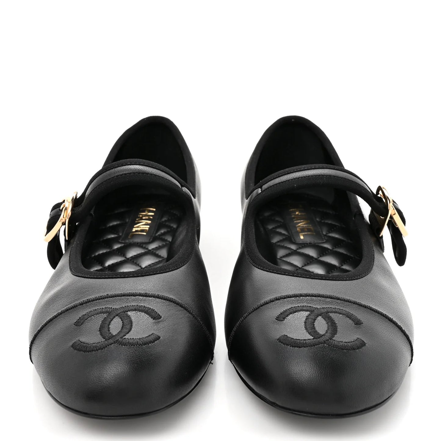 Chanel leather Mary Jane Flats Black