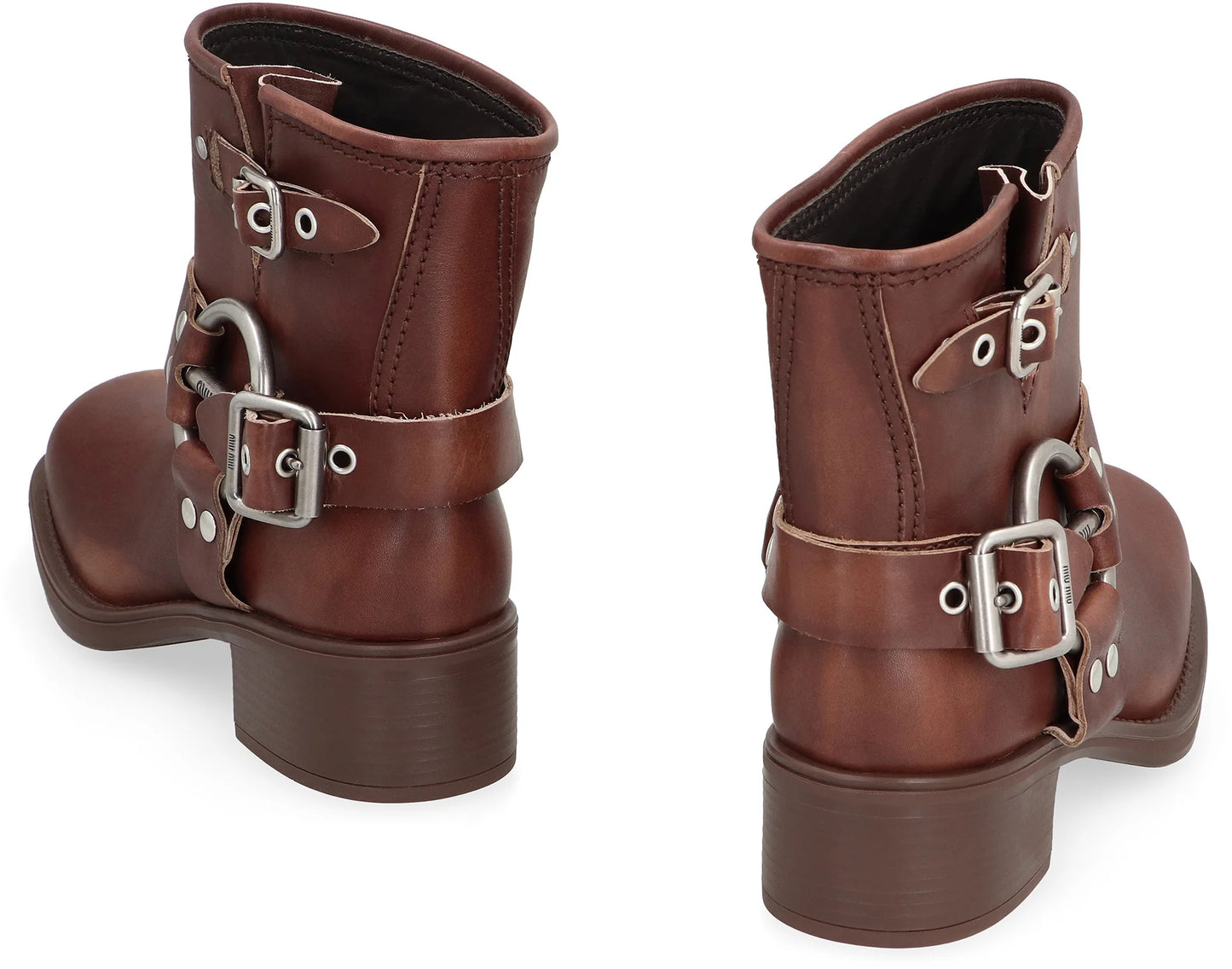 Vintage-Look leather ankle boots