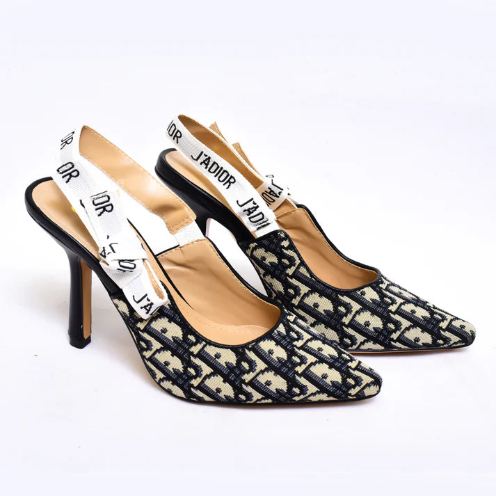 JAdior Slingback Heels Black Grey
