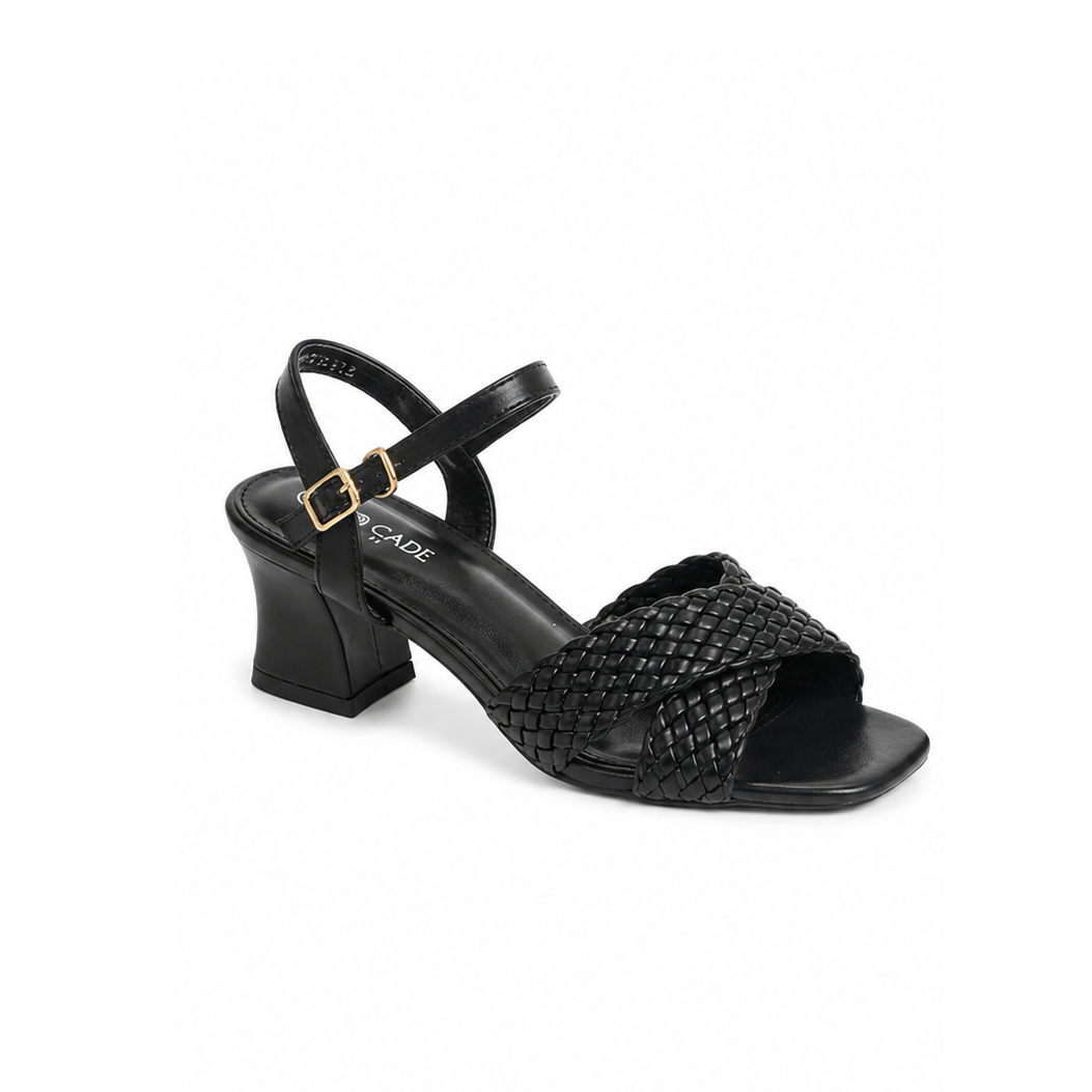 Woven Block Heel Sandals