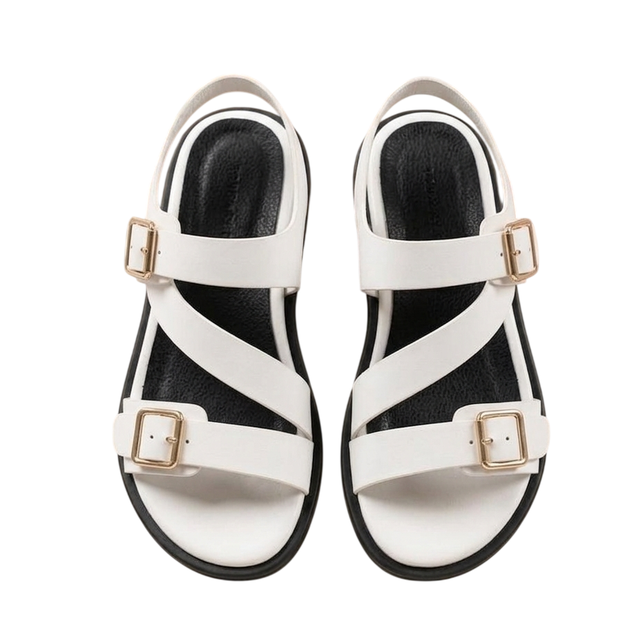 The Alabaster Cross-Strap Sandal