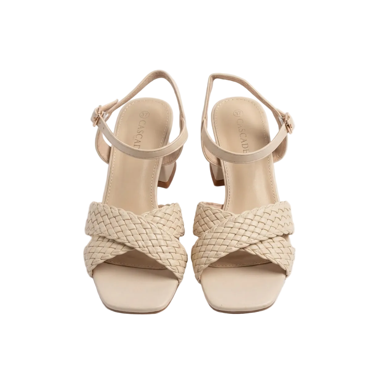 Woven Block Heel Sandals