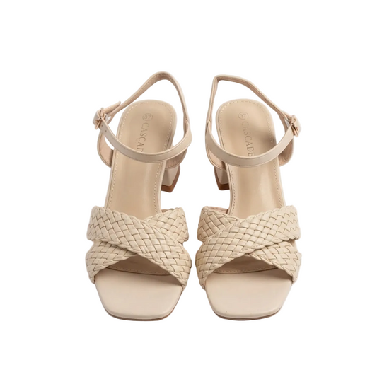 Woven Block Heel Sandals