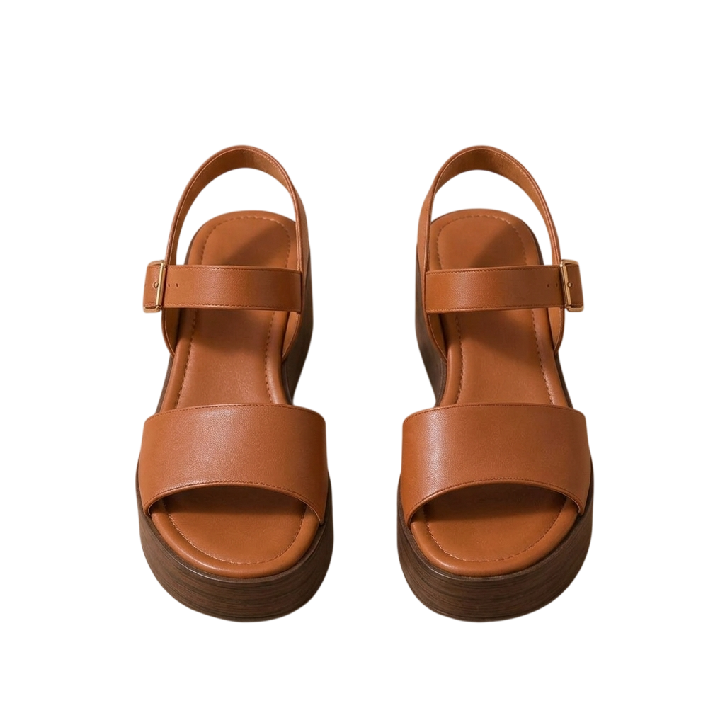 Comfortable Leather Wedge Sandals Tifena