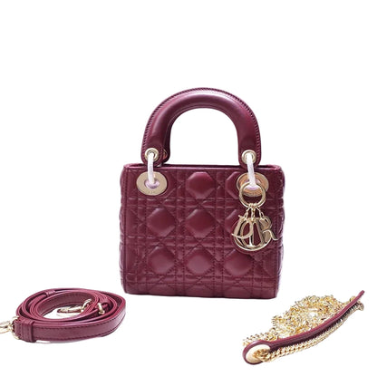 Dior Lady Mini - Maroon