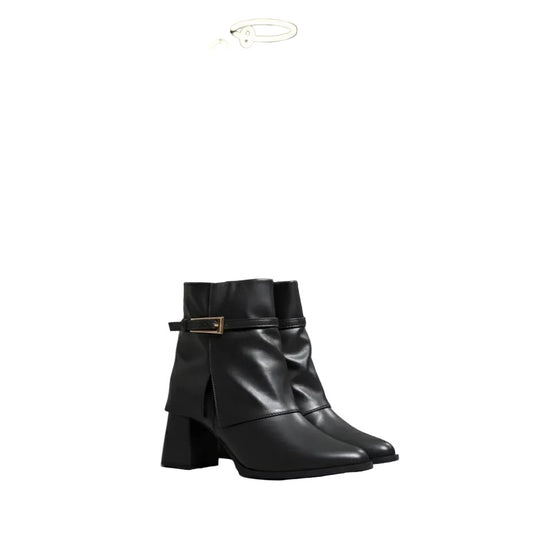 Black Shark  Pointed Toe Ankle Boots