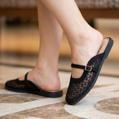 Nude Mesh Mules
