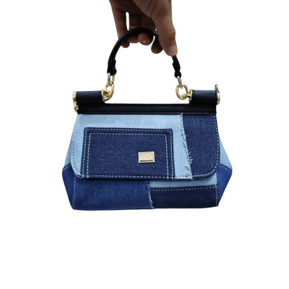 Patchwork Medium Miss Sicily Satchel Blue