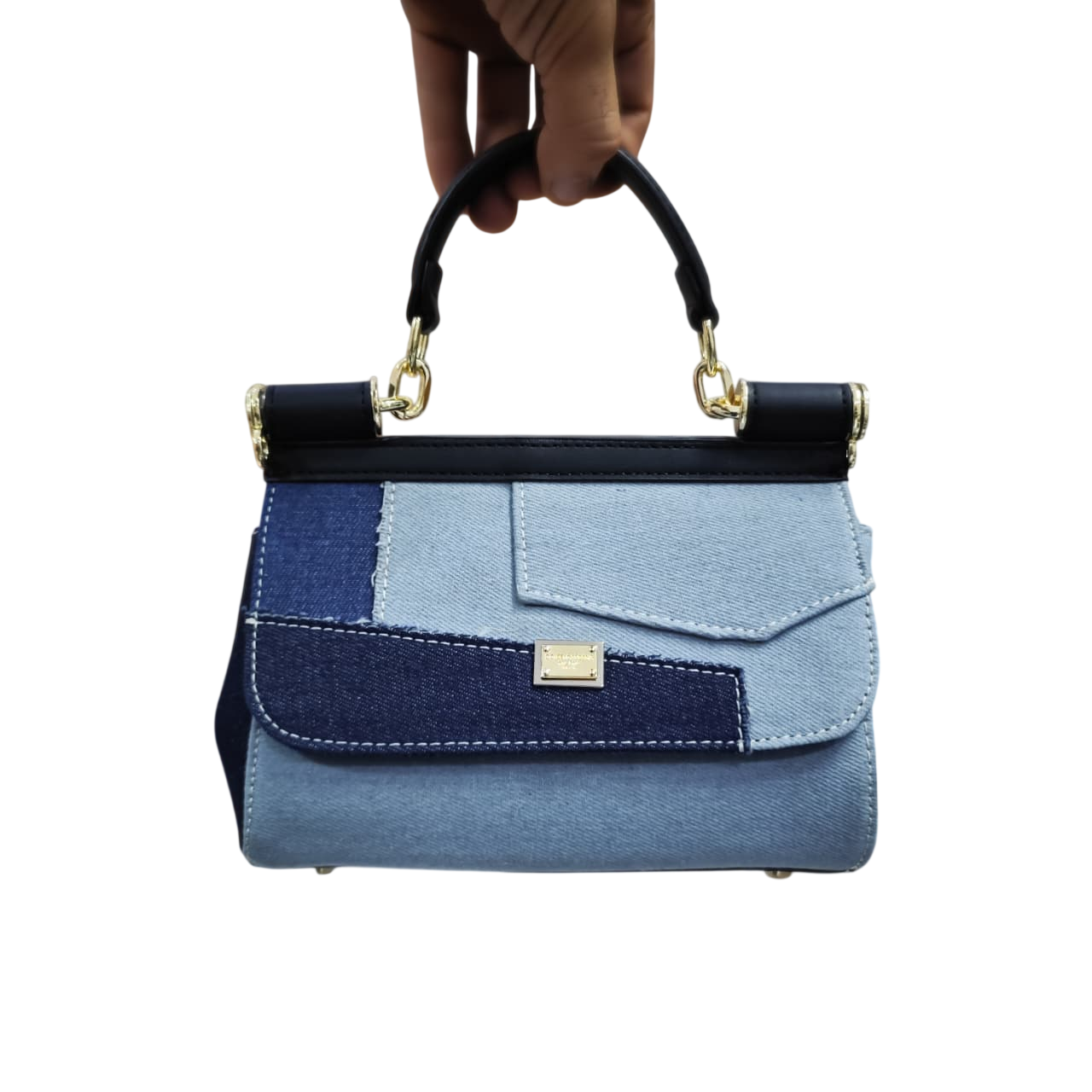 Patchwork Medium Miss Sicily Satchel Blue