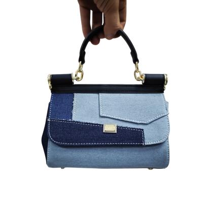 Patchwork Medium Miss Sicily Satchel Blue