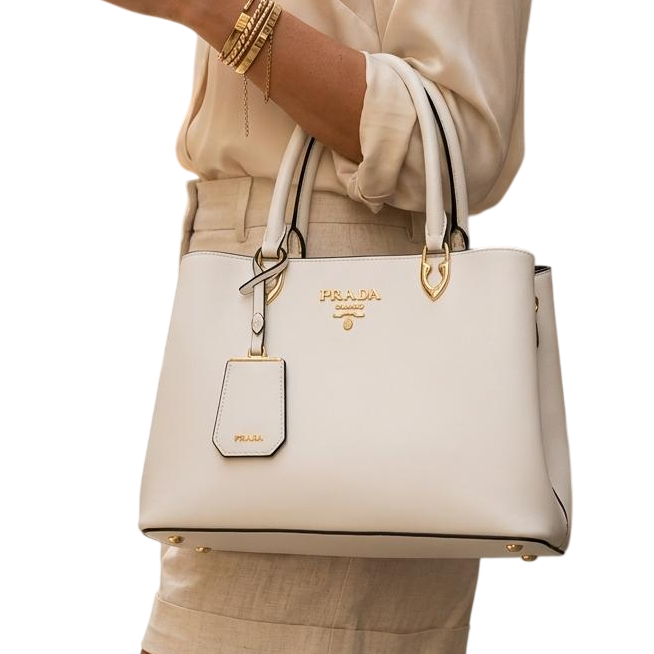 Saffiano Soft Large Tote White