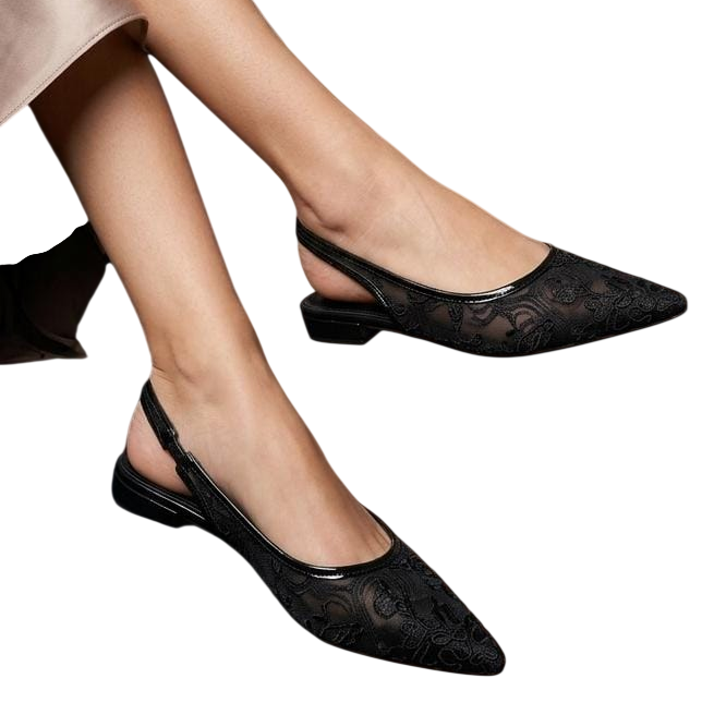 Ballerina Leather Shoes with Heels
