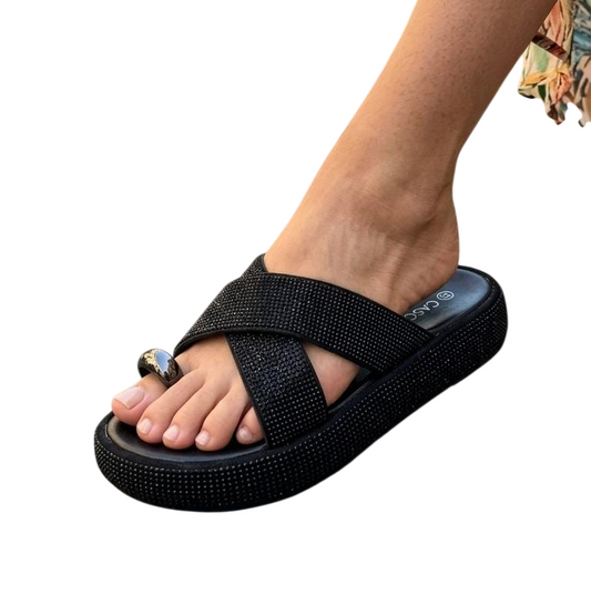 Luxe Crystal Cross Slide