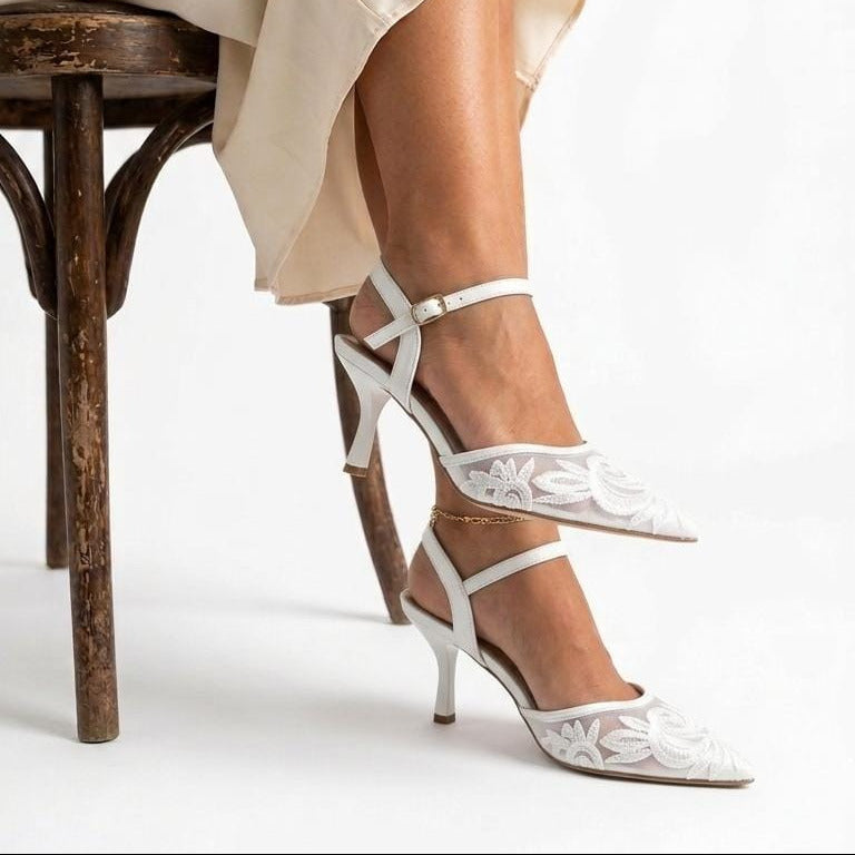 Luna Embroidered Pointed Heel
