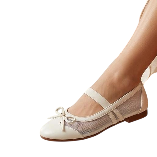 Mesh Strap Mary Jane Ballet Flats