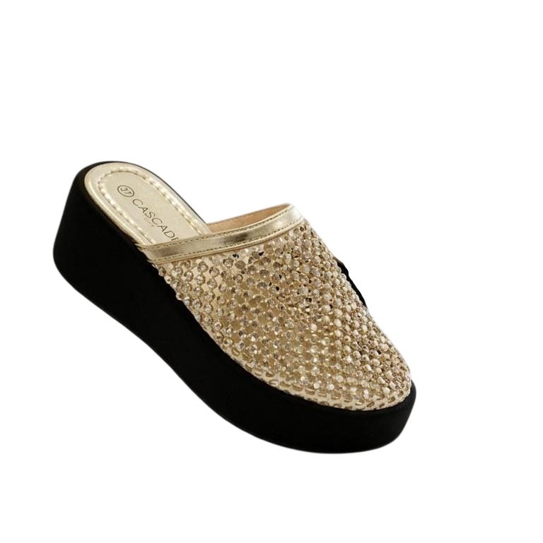 Studded Mesh Platform Mules