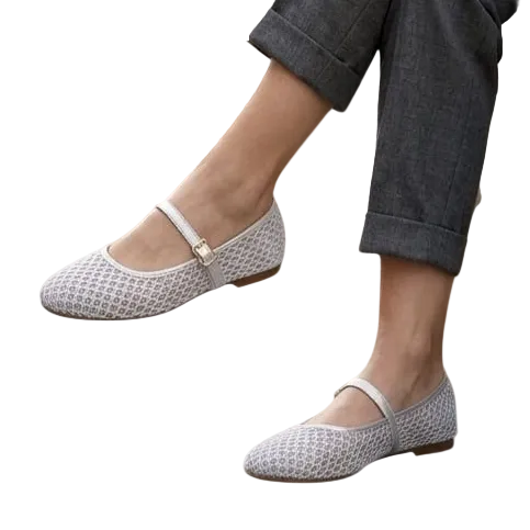 Mesh Mary Jane flats