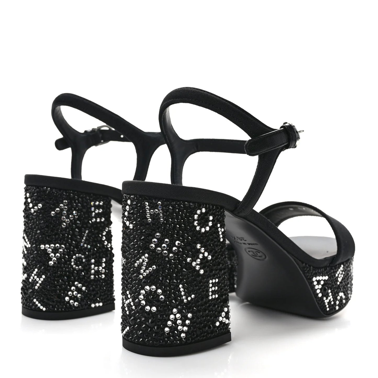 Grosgrain Strass Logo Platform Sandals