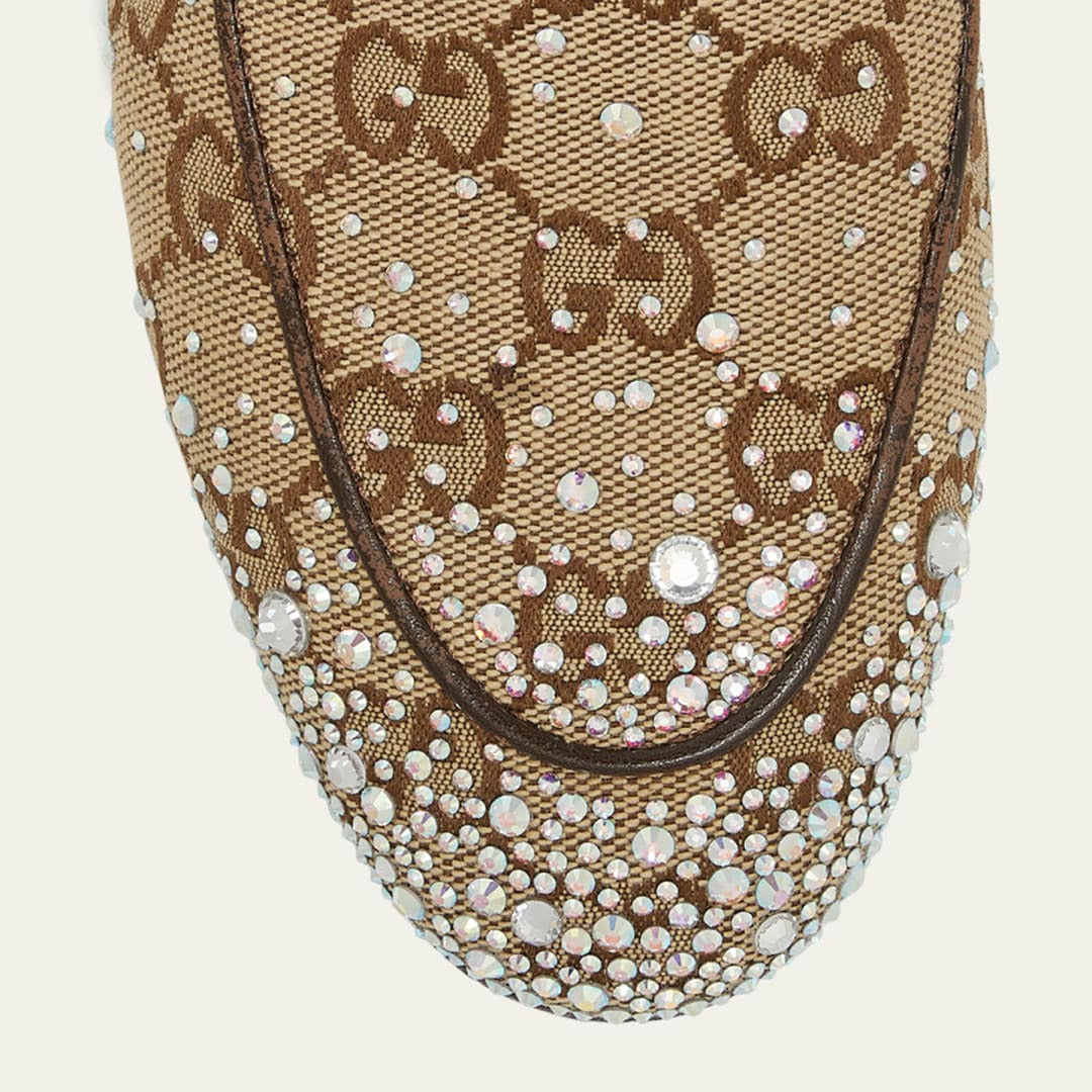 Gucci Jordaan Crystal Embellished Loafers