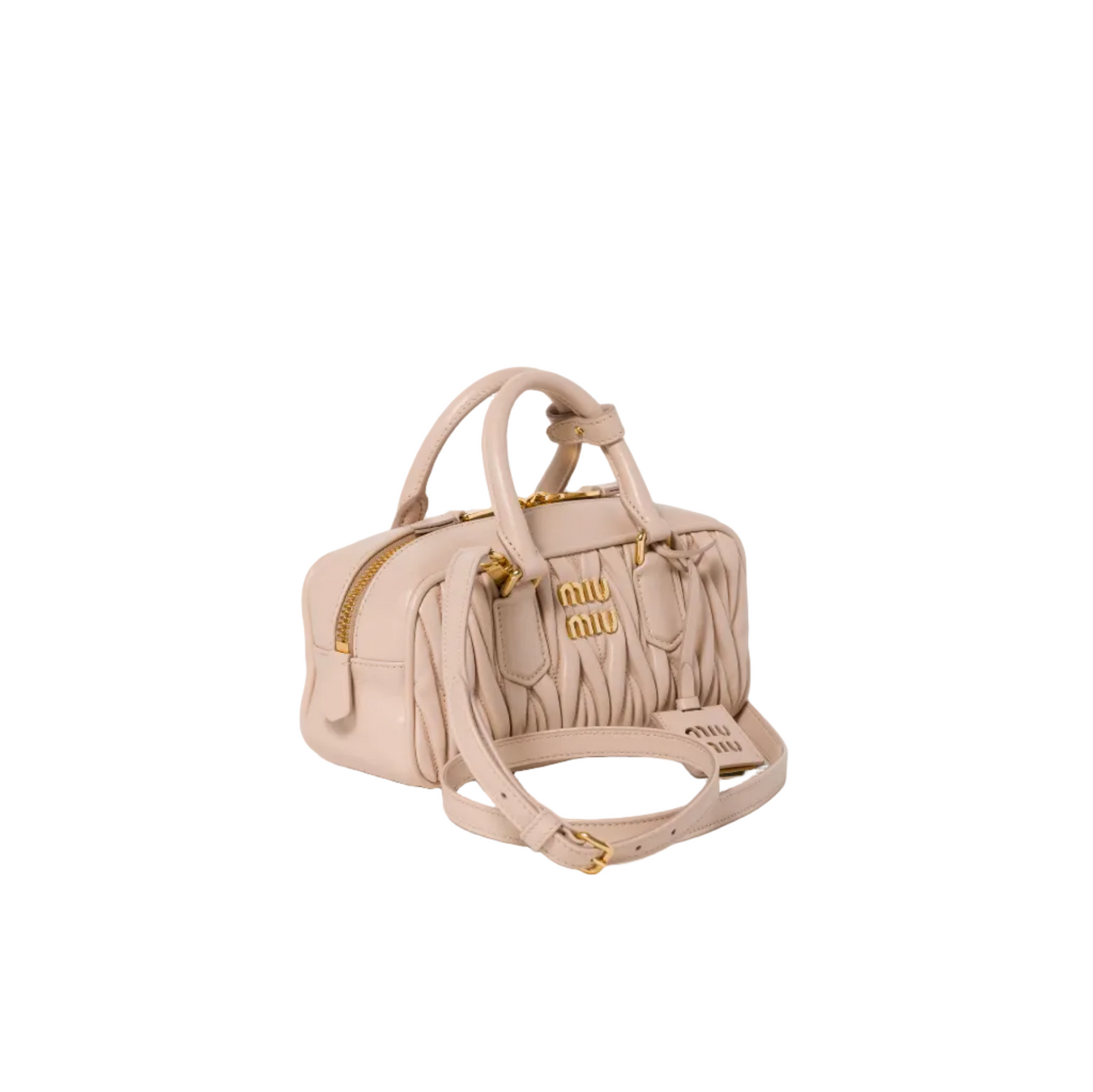 Beige Regular Arcadie matelassé leather bag