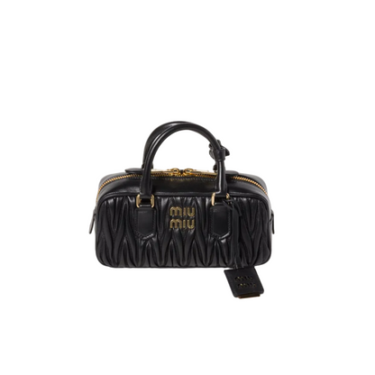 Black Regular Arcadie matelassé leather bag