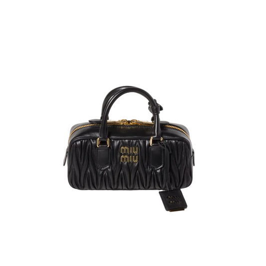 Black Regular Arcadie matelassé leather bag