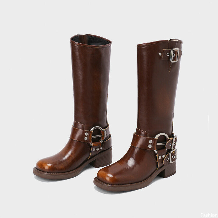 TALL BIKER Brown PATENT