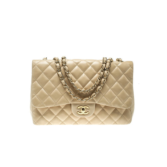 Chanel Beige Caviar Large Classic Bag