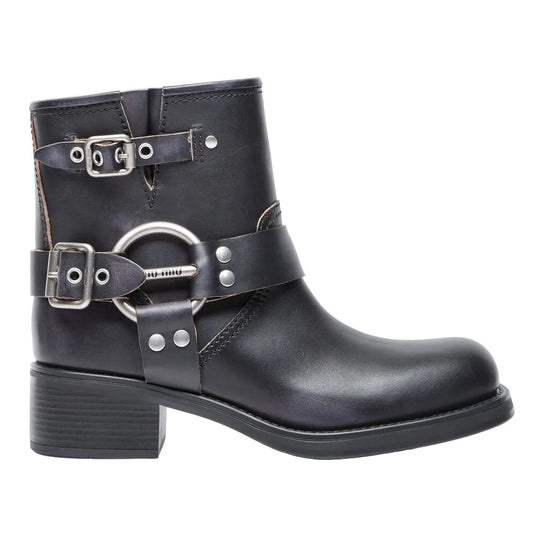 Vintage-Look leather ankle boots