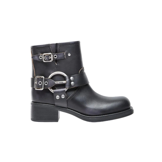 Vintage-Look leather ankle boots