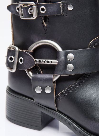 Vintage-Look leather ankle boots