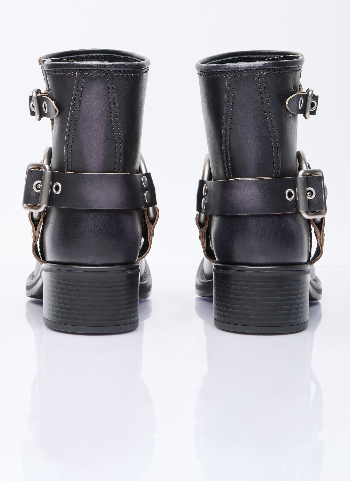 Vintage-Look leather ankle boots
