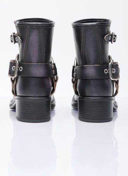Vintage-Look leather ankle boots