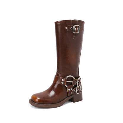 TALL BIKER Brown PATENT
