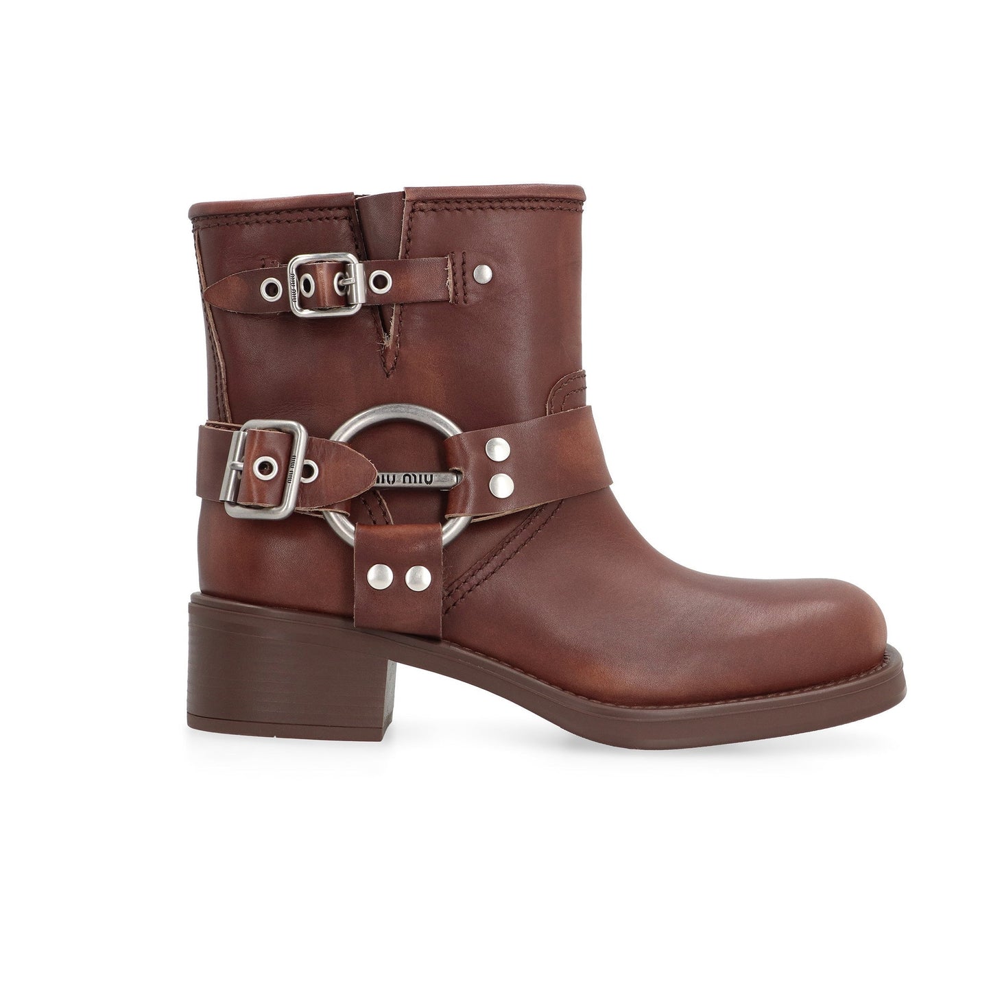 Vintage-Look leather ankle boots